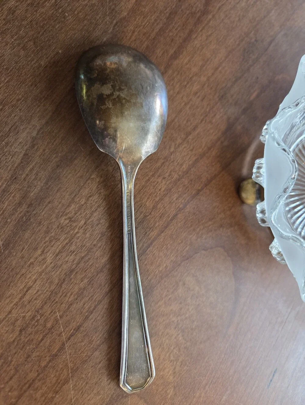English Silver-plated Jam Server With Spoon